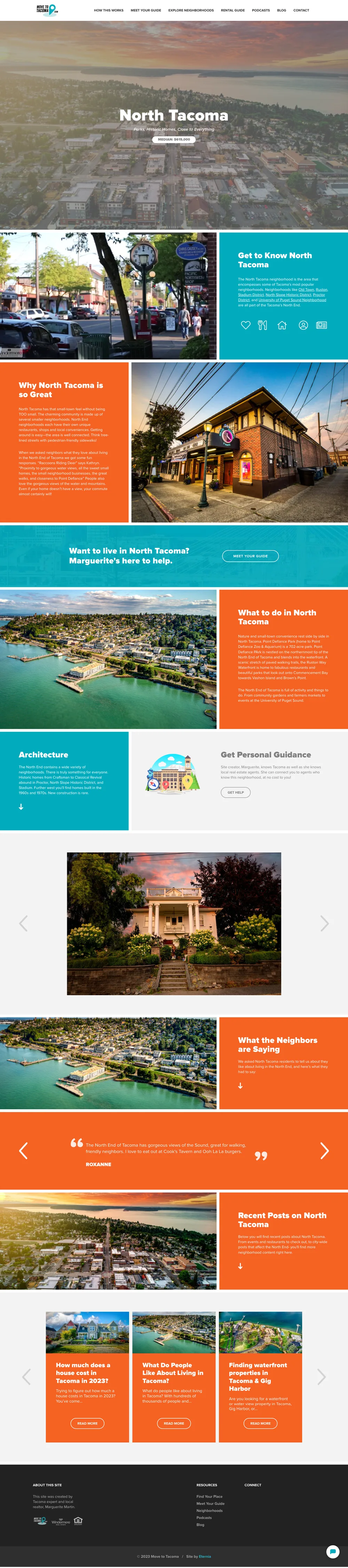 Neighborhood profile page