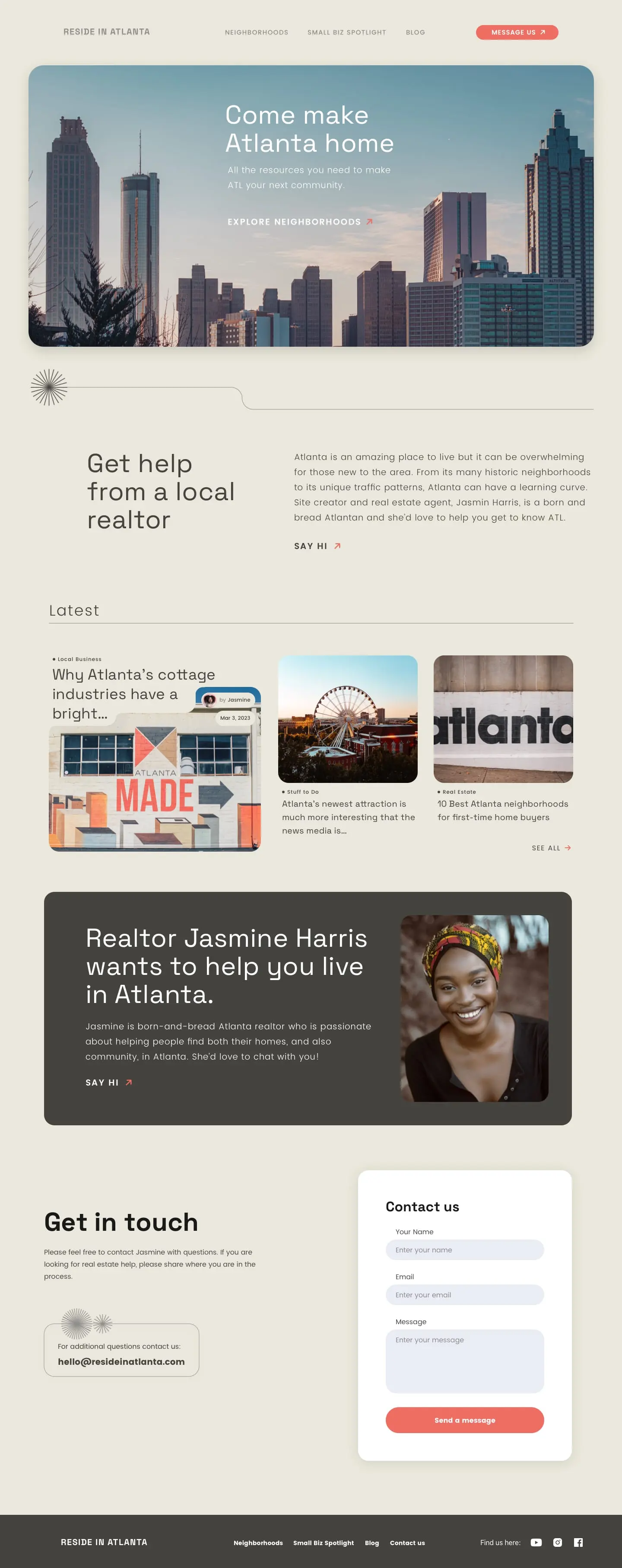 Homepage design